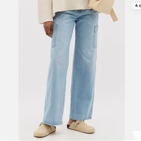 FRAME High Rise Baggy Pocket Jeans/Wide Leg in Genoa/Light Wash/size 27 - Picture 4 of 13